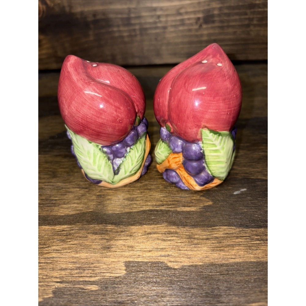 Vintage Fruit Design Salt And Pepper Shaker Set